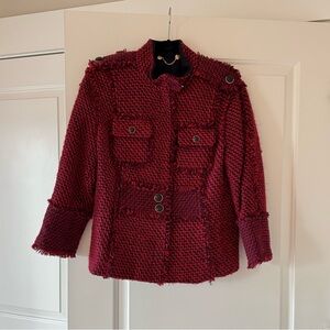 Tory Burch Red Tweed Blazer